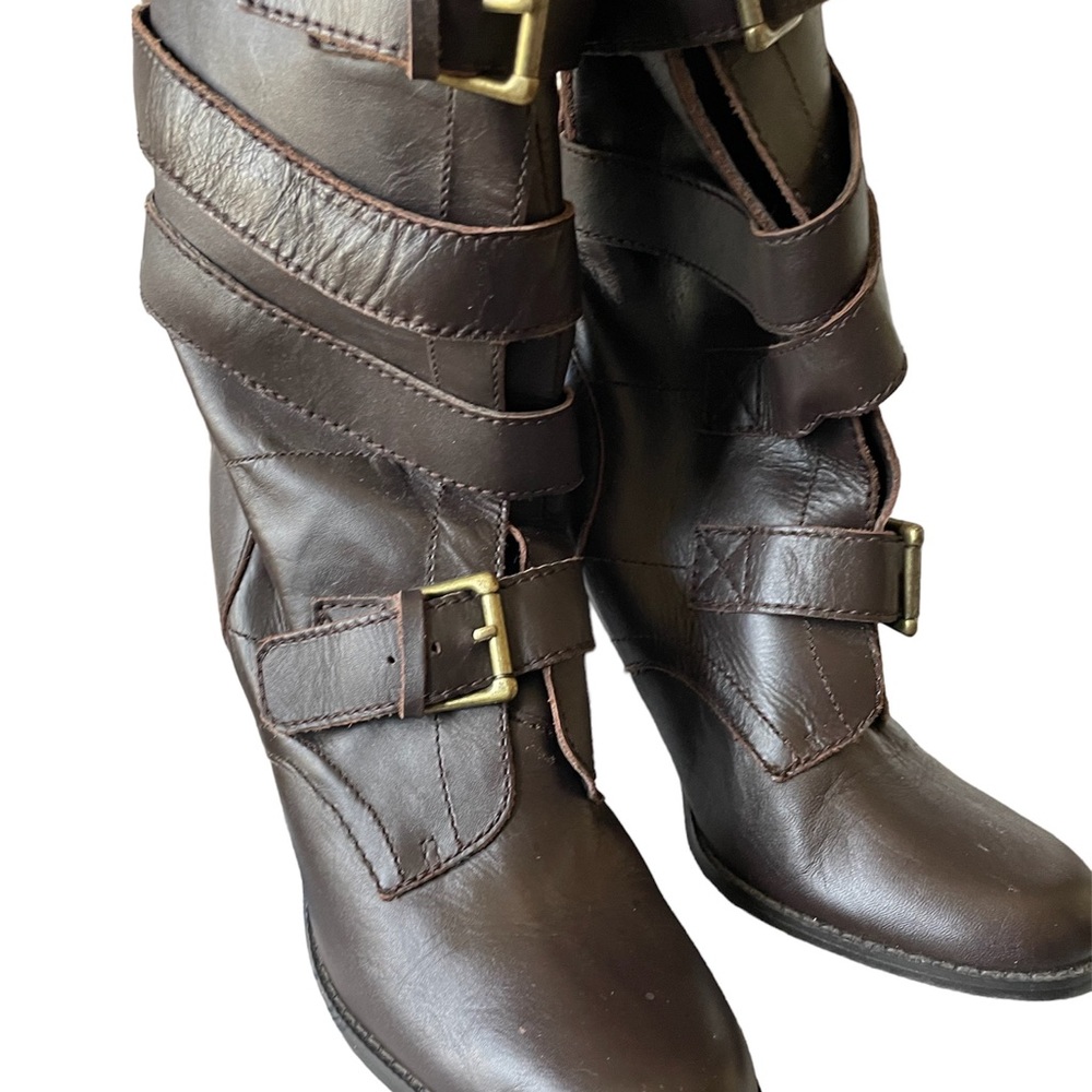 Women’s boots- cute wrap around belt detail with 4” heel
